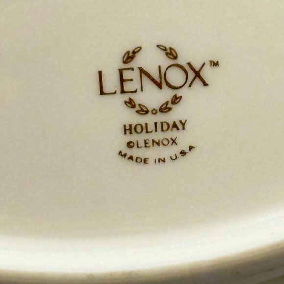 Lenox Holiday Pastry Serving Plate Mini Loaf Pan Holly Berries Christmas - Picture 4 of 10